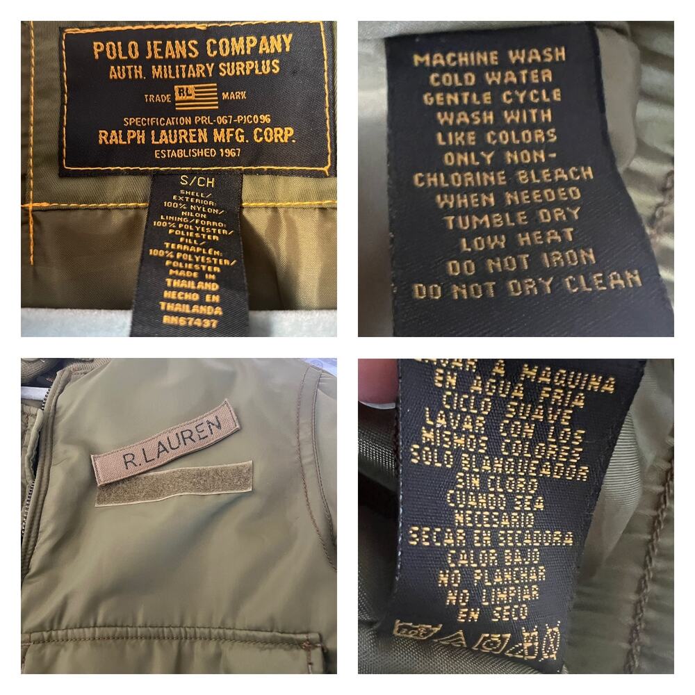 Ralph Lauren Polo 67 Jeans Co. Military Surplus Green Vintage Jacket Men Size S - Picture 8 of 12